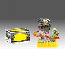 Трек 0912-2 “Динозаври”, підіймач на батарейках, музика, підсвітка, 3 фігурки, автоматичний підіймач, в коробці