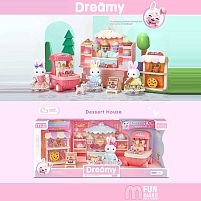 Магазин 6692 A флоксова фігурка, висота: 9 см, тачка, стелажі, муляжі їжі, в коробці