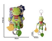 Брязкальце 688 M52 "Жабка", текстильне, шумливі кульки, підвіски, 2 прорізувачі, кільце для підвішування, в пакеті