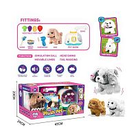 Улюбленець 070-1 B “Собачка” на батарейках, звук, рух лапками, головою і хвостиком, переноска, мисочка, фен, гребінець, в коробці, ВИДАЄТЬСЯ ТІЛЬ