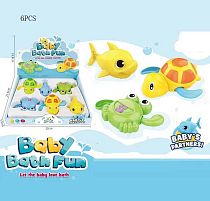 Водоплавна гра HN 1665-2 ціна за 6 штук в блоці, “Морські мешканці”, заводний механізм, рухомі елементи, в коробці