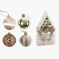 Новорічні прикраси C 67381 12 штук, кульки, D=5 см, у слюді