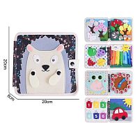 М'яка книжка-бізіборд 25004 фетр, пальчикові ігри, сортер, елементи на липучках, в пакеті