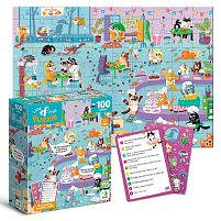 Пазл "Шукай та знаходь. Котяче кафе" 300667 "DoDo", 100 елементів, 33х47 см, в коробці