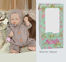 Пупс QM 24055 "TK Group", функціональний, датчик руху, звуки: сміх, плач, засинає, висота: 42 см, гумовий, пустушка, пляшечка, памперс, капелюшок