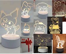 Нічник C 69332 від батарейок та від мережі, пульт дистанційного керування, зміна кольорів та режимів світла, в коробці, ВИДАЄТЬСЯ МІКС ВИДІВ