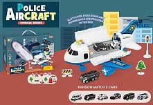 Літак HS 8009 C звук, світло, інерція, рухлива платформа, 2 машинки, у коробці