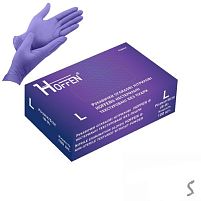 Рукавички нітрилові L Hoffen 3.5г нестерильні текстуровані б/п 50пар/уп Stenson HFN-17302L
