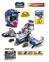 Трек SK 637 JA звуки, підсвічування, рухливі елементи, складається у шолом, 4 металопластикові машинки, в коробці