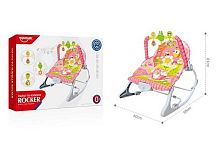 Шезлонг HE 0656 регулювання гучності, мелодії, 3 підвіски, заспокійлива вібрація, на батарейках, регулювання положення, в коробці