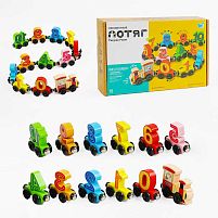 Потяг магнітний C 61400 "WToys", цифри, дерев'яні елементи, в коробці