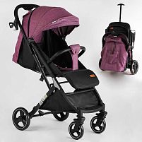 Коляска дитяча прогулянкова Joy Comfort L-30201 (колір ФІОЛЕТОВИЙ, рама сталь з алюмінієм, футкавер, підсклянник, телескопічна ручка)