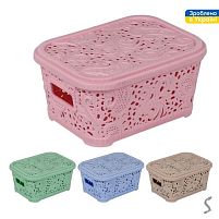 Кошик-плетінка з кришкою "Ажур" 1.8л 15.5*21*9.5см Stenson PB-666