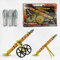 Міномет 729-40 механічний принцип роботи, 3 снаряди з підсвічуванням, в коробці