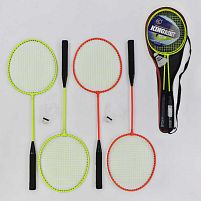 Бадмінтон TK Sport С 40175 (ракетка 2*20*63 см, металевий каркас, 2 шт, 2 кольори, воланчик, чохол)