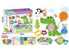 Тісто для ліплення K 508 6 карток 22х17 см, формочки, кольорове тісто: 10 штук, ножичок, в коробці