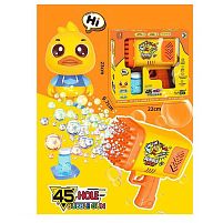 Пістолет з мильними бульбашками 2023-57 A довжина 17 см, мильний розчин, на батарейках, 45 отворів, в коробці