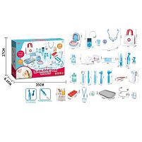 Набір лікаря A 83-3 30 елементів, бормашина з вібрацією, 2 щелепи, брекети, термометр, стетоскоп, дзеркальце для огляду, пінцет, медична сумочк