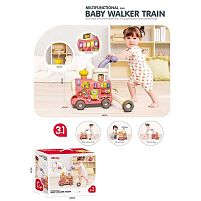 Ходунки-каталка 6063 піаніно, звук, підсвітка, годинник, сортер, рухомі елементи, парогенератор, звук потяга, на батарейках, в коробці