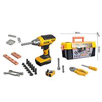 Набір інструментів T 033 функціональний шурупокрут, молоток, викрутка, пила, в боксі