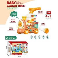 Ходунки-каталка 668-64 музика, підсвічування, парогенерація, пальчикові ігри, ключ запалювання, шестерні, геометричний сортер, озвучення англійс