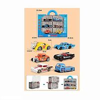 Набір машин 786-19 D 6 машинок, металопластиковий корпус, окремі бокси, у коробці