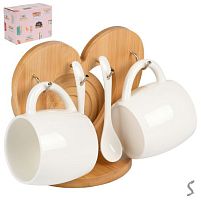 Чайний набір 5пр/наб 200мл (2чашки, 2ложки, підставка) Stenson R37346