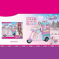 Лялька WG 195 висота: 29 см, шарнірні суглоби ніг, аксесуари, мопед з причепом, в коробці