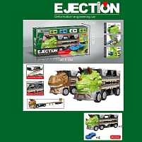 Трейлер-трек 841 2 види, розмір - 34х10х13 см, довжина треку - 98 см, інерція, механічний запускач, важіль розкладання кузова, 4 металопластикові