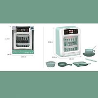 Посудомийка A 1013-2 на батарейках, підсвітка, таймер, звук, імітація роботи посудомийної машини, набір посуду, в коробці