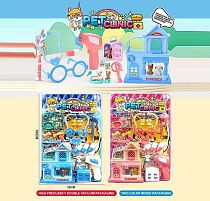 Набір ветеринара 398-27 2 види, будиночок, переноска, фігурки тварин, стетоскоп, пігулки, шприц, термометр, окуляри, аксесуари по догляду, на л