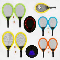 Набір ракеток 1208 B 4 види, 2 воланчики, 55см, в сітці, ВИДАЄТЬСЯ ТІЛЬКИ МІКС ВИДІВ