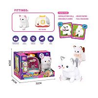 Улюбленець LK 002 C “Котик” на батарейках, звук, рух лапками, головою і хвостиком, переноска, в коробці