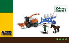 Комбайн 550-37 K підсвічування, звуки транспорту, інерція, гумові колеса,фігурка людини й коня, навісне обладнання від’єднується, в коробці