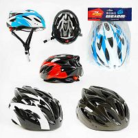 Шолом C 60074 "TK Sport", 4 види, регулюється, миготливе підсвічування ліхтарика, 3 режими, мах окружність 56 см, ВИДАЄТЬСЯ ТІЛЬКИ МІКС ВИДІВ