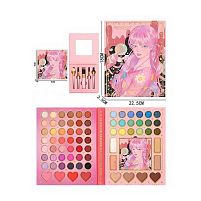 Косметика IG 3099 60 кольорів тіней, рум'яна, хайлайтери, пензлики, у коробці