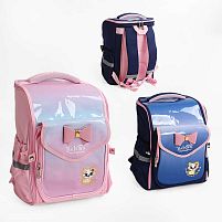 Рюкзак C 65492 2 види, з клапаном, декор, 1 відділення, великі додаткові кишені, висота 37 см, ВИДАЄТЬСЯ ТІЛЬКИ МІКС ВИДІВ