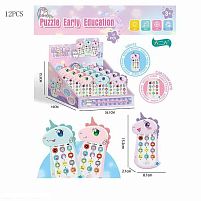 Телефон 626-21 ЦІНА ЗА 12 ШТУК В БЛОЦІ, музика, пісні, озвучування англійською мовою, числа, тварини, режими гри, на батарейках, підсвітка, в