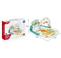 Килимок HE 0635 знімна панель, пискавки, підсвічування, Bluetooth, мелодії, 5 підвісок, люстерко, режими гучності, в коробці