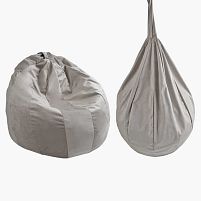 Крісло-мішок "Груша" 54006 колір сірий чохол — меблевий велюр, наповнювач — пінопластові кульки, внутрішній чохол, в пакеті
