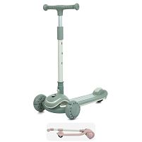 Самокат триколісний iTrike JR3-128-M (колеса: передні Ø4,7"/заднє Ø3,5"/PU, підсвітка, музика, гальмо: ножне/заднє, висота керма: 65-78 см)