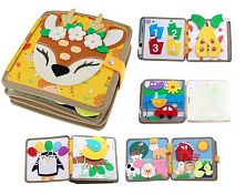 М'яка книжка-бізіборд C 69029 фетр, пальчикові ігри, шнурівка, сортер за кольорами, елементи на липучках, в пакеті