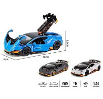Машинка 2511-98 "Авто Експерт", 3 кольори, металопластик, масштаб 1:24, звук, світло, інерція, відчиняються двері, багажник та капот, в коробці