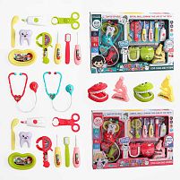 Набір лікаря LY 5010 2 види, 13 елементів, муляжі зубів, інструменти, в коробці