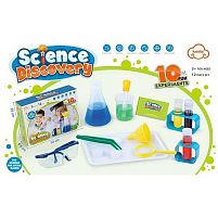 Набір хіміка 304 B 12 елементів, мірна склянка, лійка, піпетка, лупа, пінцет, 4 колби, підставки, окуляри, таця, в коробці