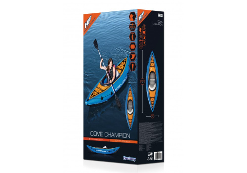Каяк надувний одномісний (байдарка) BestWay 65115 Cove Champion (81*275 см. навантаження до 100 кг., весло, ручний насос, синій) фото 9