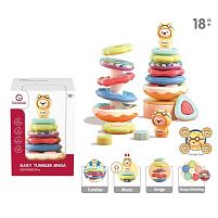 Пірамідка YL 603-3 A неваляшка, сортер, звук, 5 кілець, в коробці