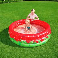 Дитячий надувний басейн BestWay 51145 «Полуниця» (Ø160 см, ↑38 см, об'єм: 390 л, ненадувне дно, серія: Kiddie Pools)