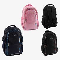 Рюкзак C 72845 3 кольори, розміри: 30х15х47 см, 3 відділення, 3 кишені, на блискавці, в пакеті, ВИДАЄТЬСЯ ТІЛЬКИ МІКС ВИДІВ