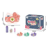 Камера з мильними бульбашками 6280 на батарейках, мелодія, світло, звукові ефекти, пляшечка з рідиною, ремінець з карабіном в коробці, ВИДАЄТЬС